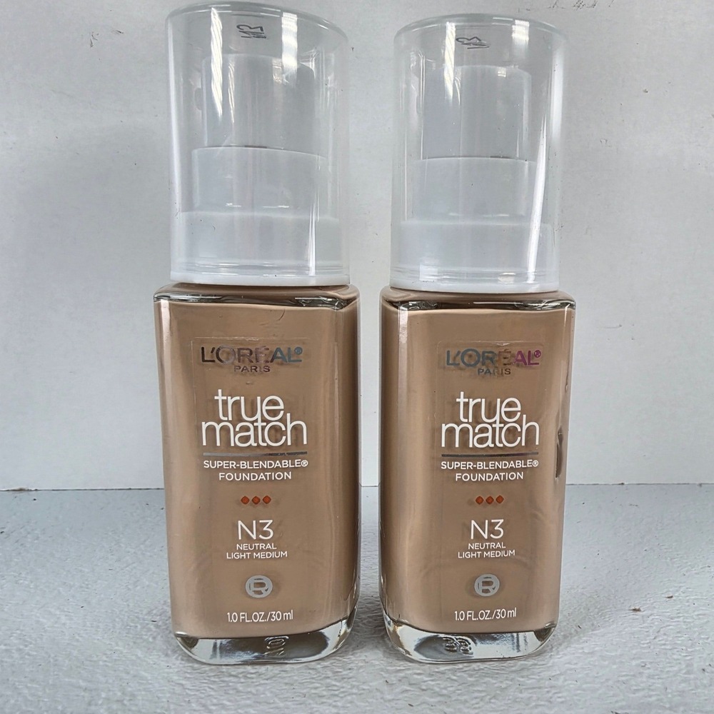 2pk L'Oreal True Match Super-Blendable Foundation N3 Neutral Light Medium 1oz